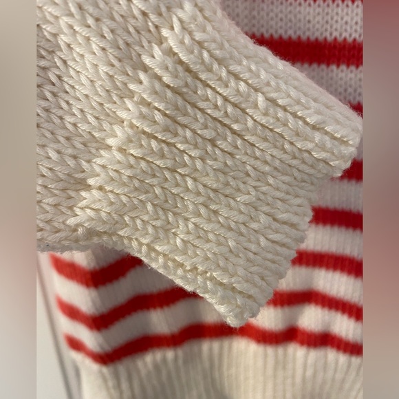 Theory Red Stripe Long Sleeve Cotton Sweater Size Medium - Picture 4 of 7